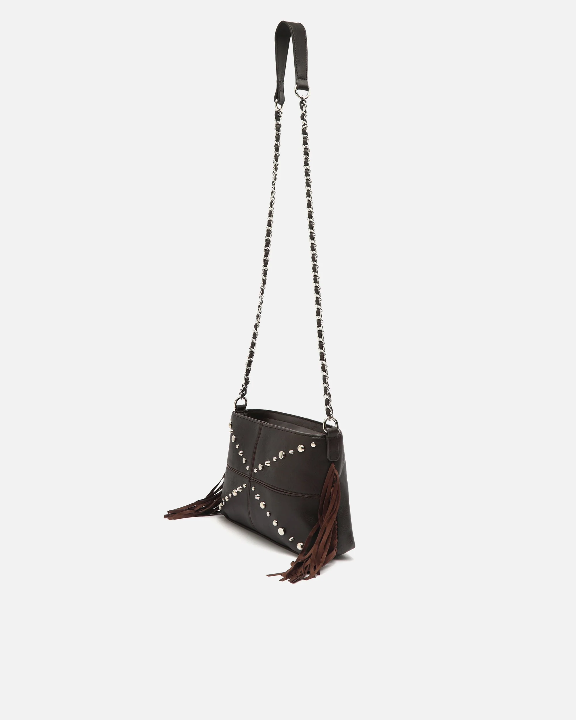 Anabelas bolso bandolera con detalles metálicos y flecos - Image 3