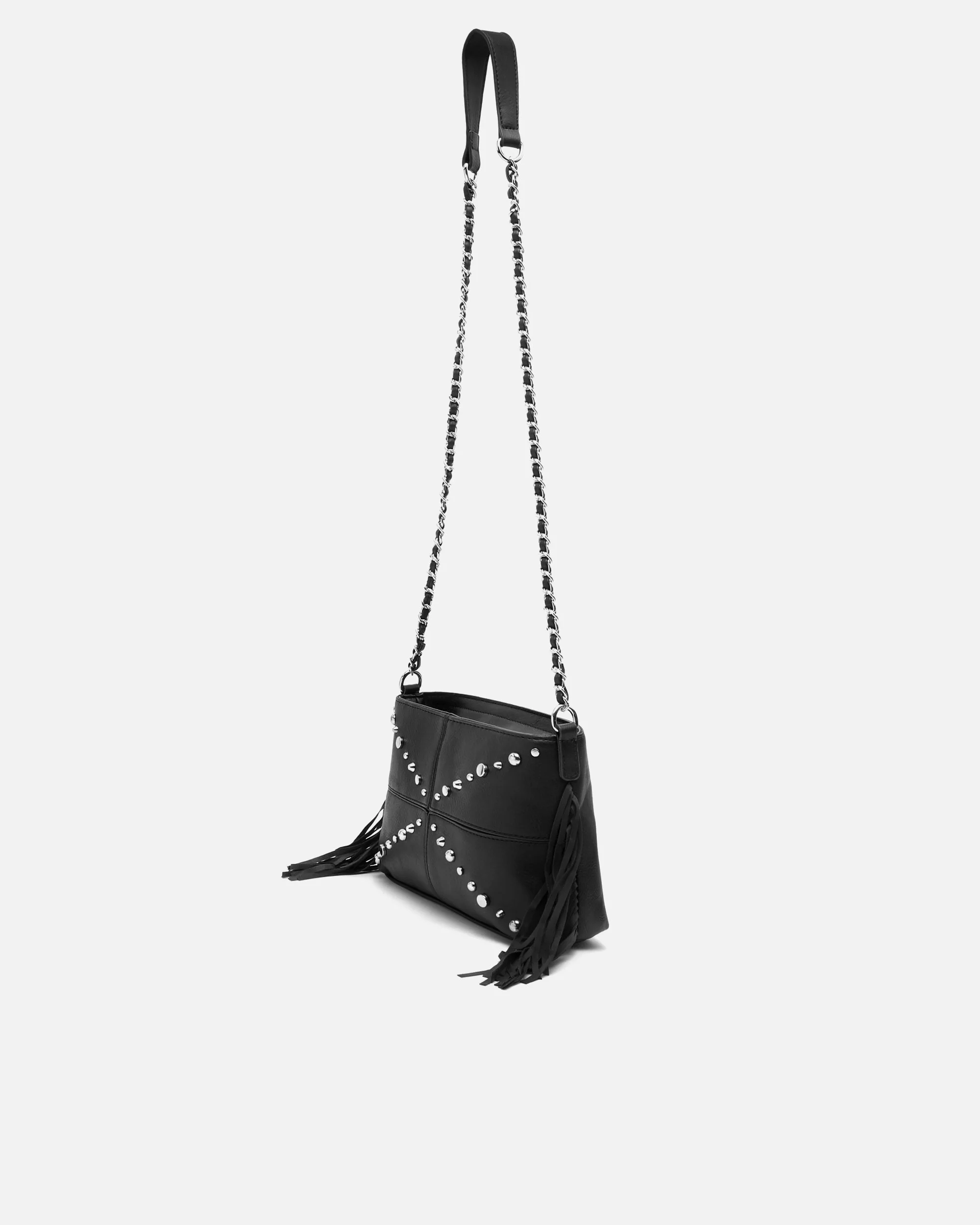 Anabelas bolso bandolera con detalles metálicos y flecos - Image 9