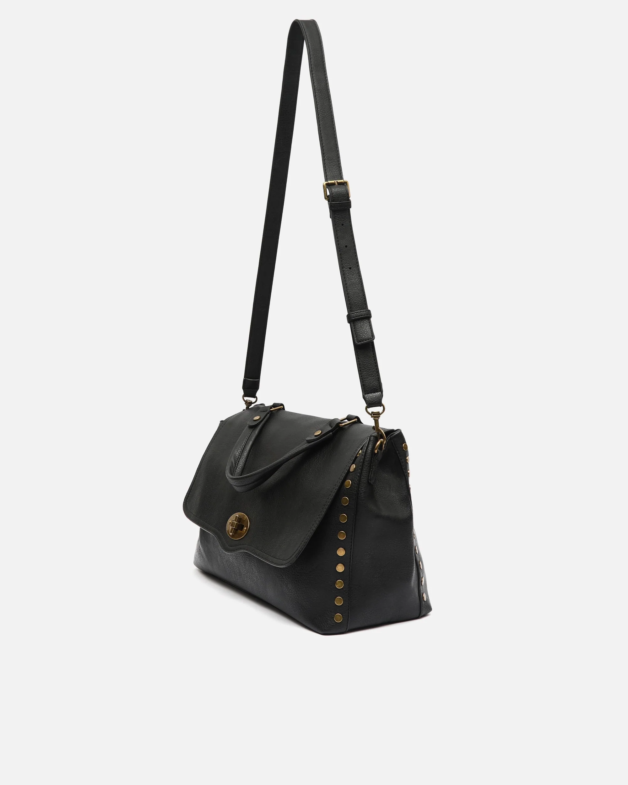 Aniada bolso bandolera grande con solapa y detalles metálicos - Image 11