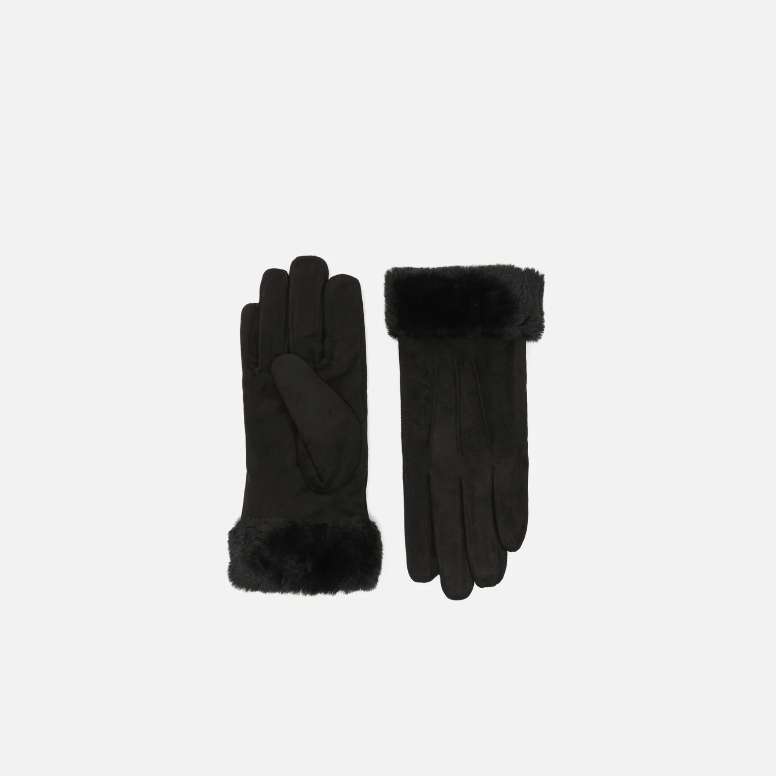 Carlota guantes de antelina con puño efecto pelo - Image 4