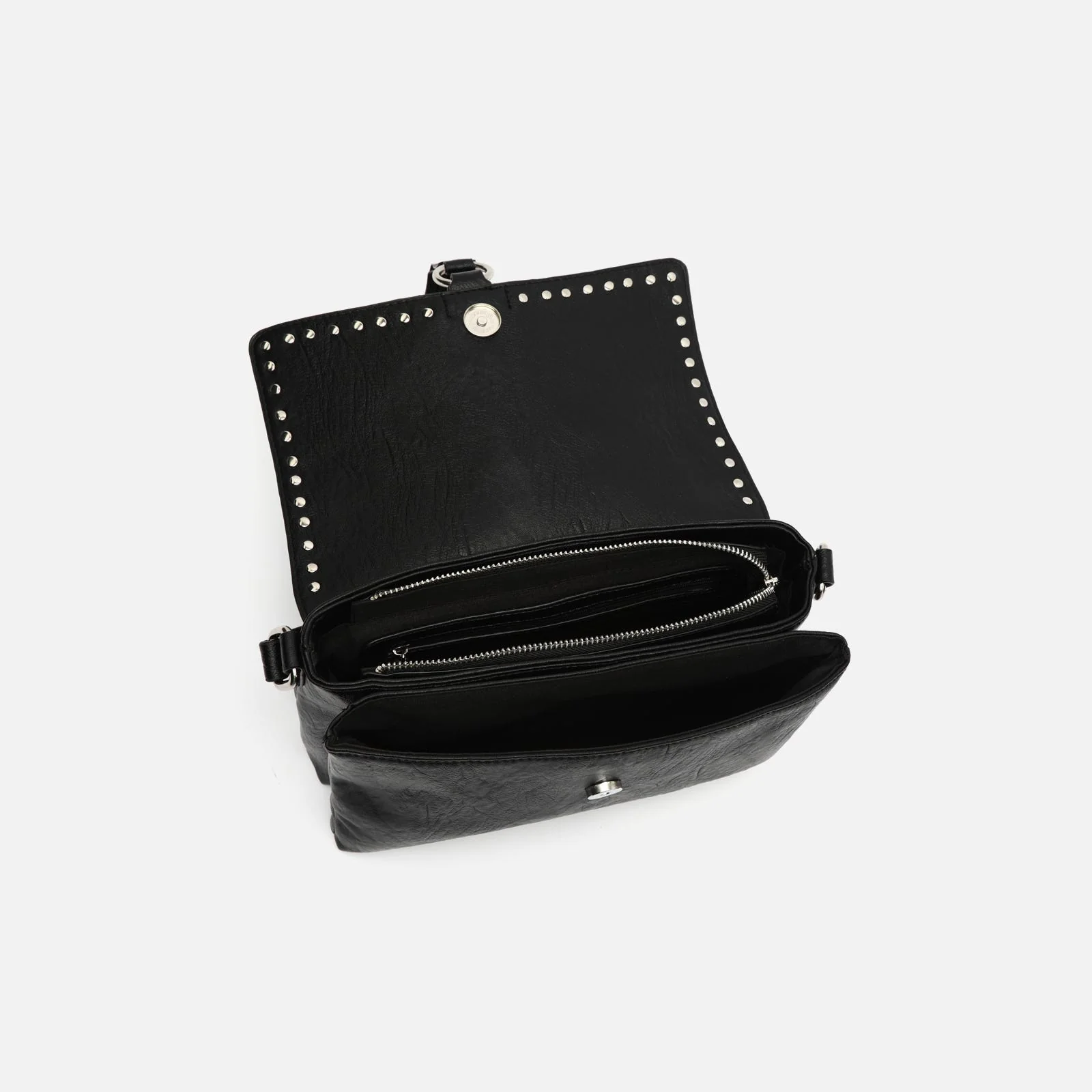 Dione bolso bandolera con solapa y detalles metálicos - Image 5