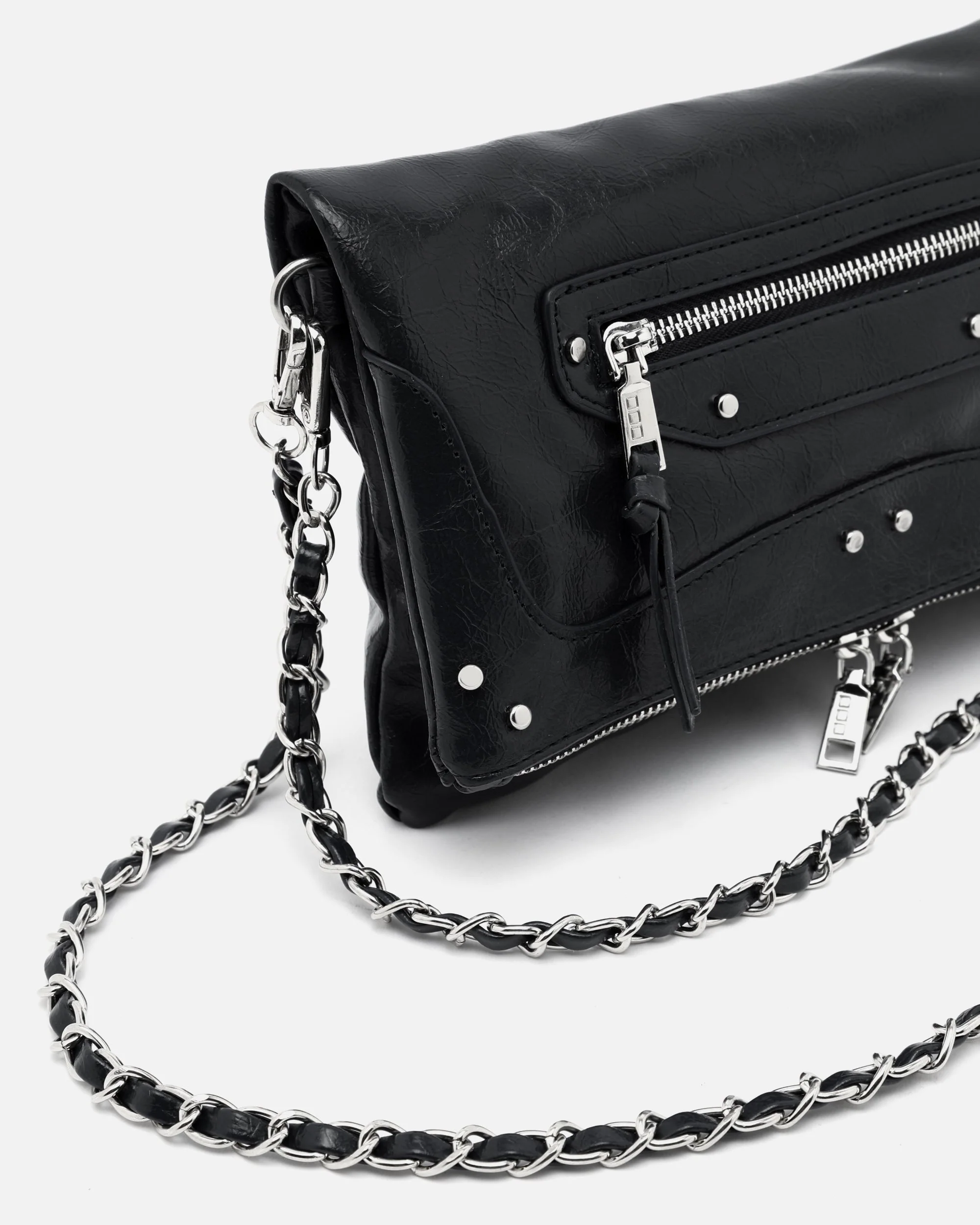 Erosa bolso de hombro pequeño con asa bandolera extraíble y detalles metálicos ED. - Image 13
