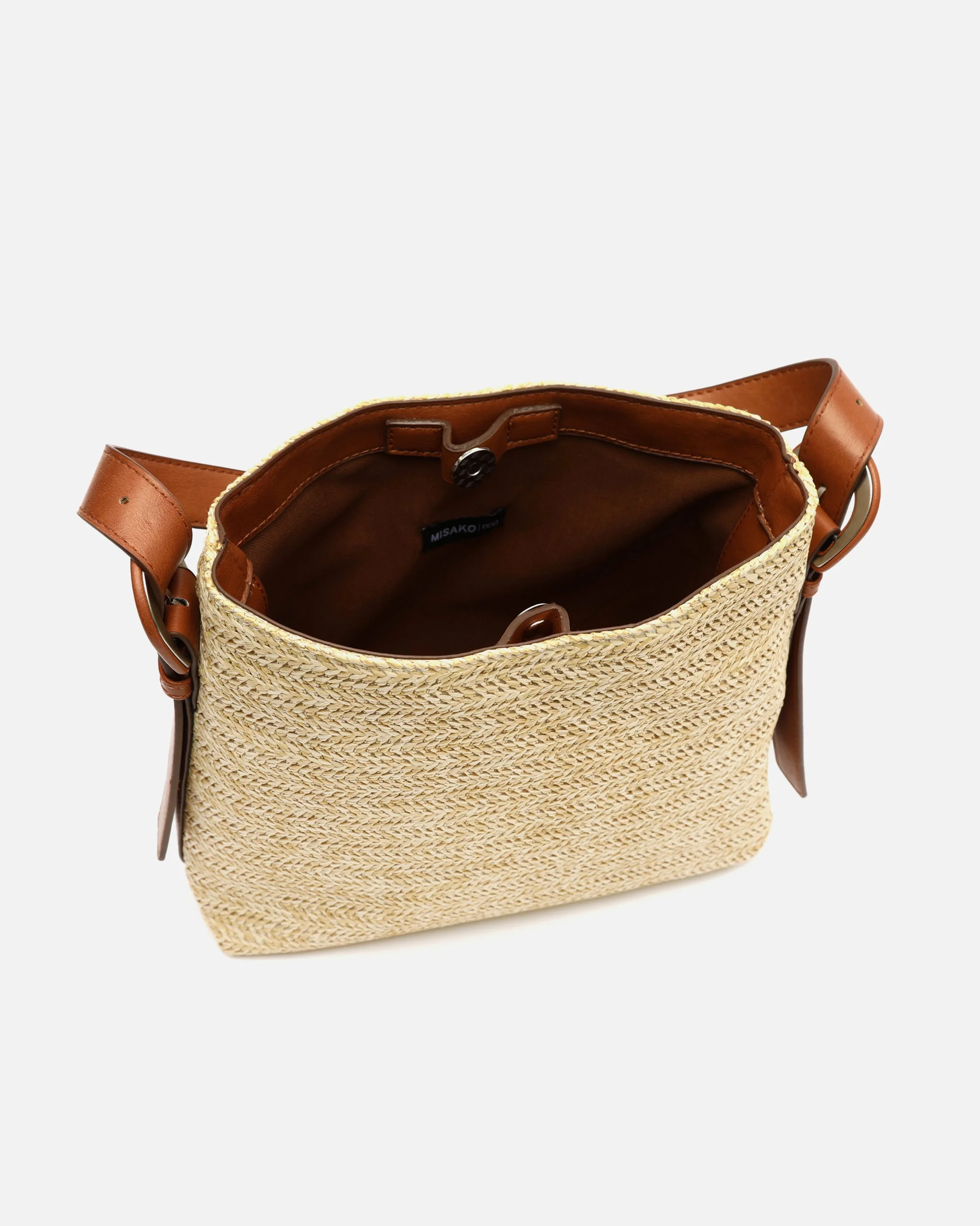Finra bolso hobo efecto rafia con bolsa interior extraíble y asa regulable ED. - Image 9