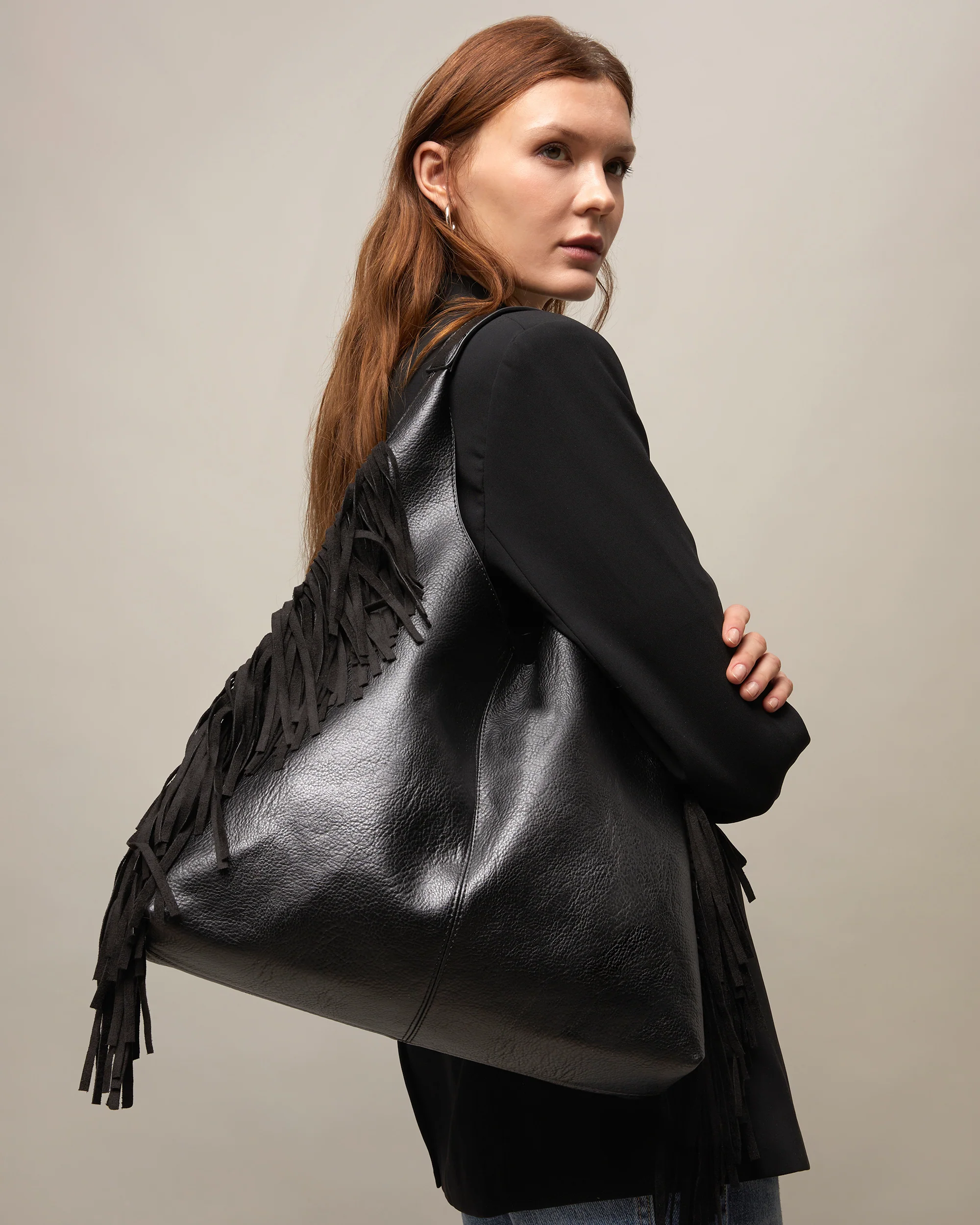 Frinpo bolso hobo con neceser extraíble y detalle flecos - Image 6