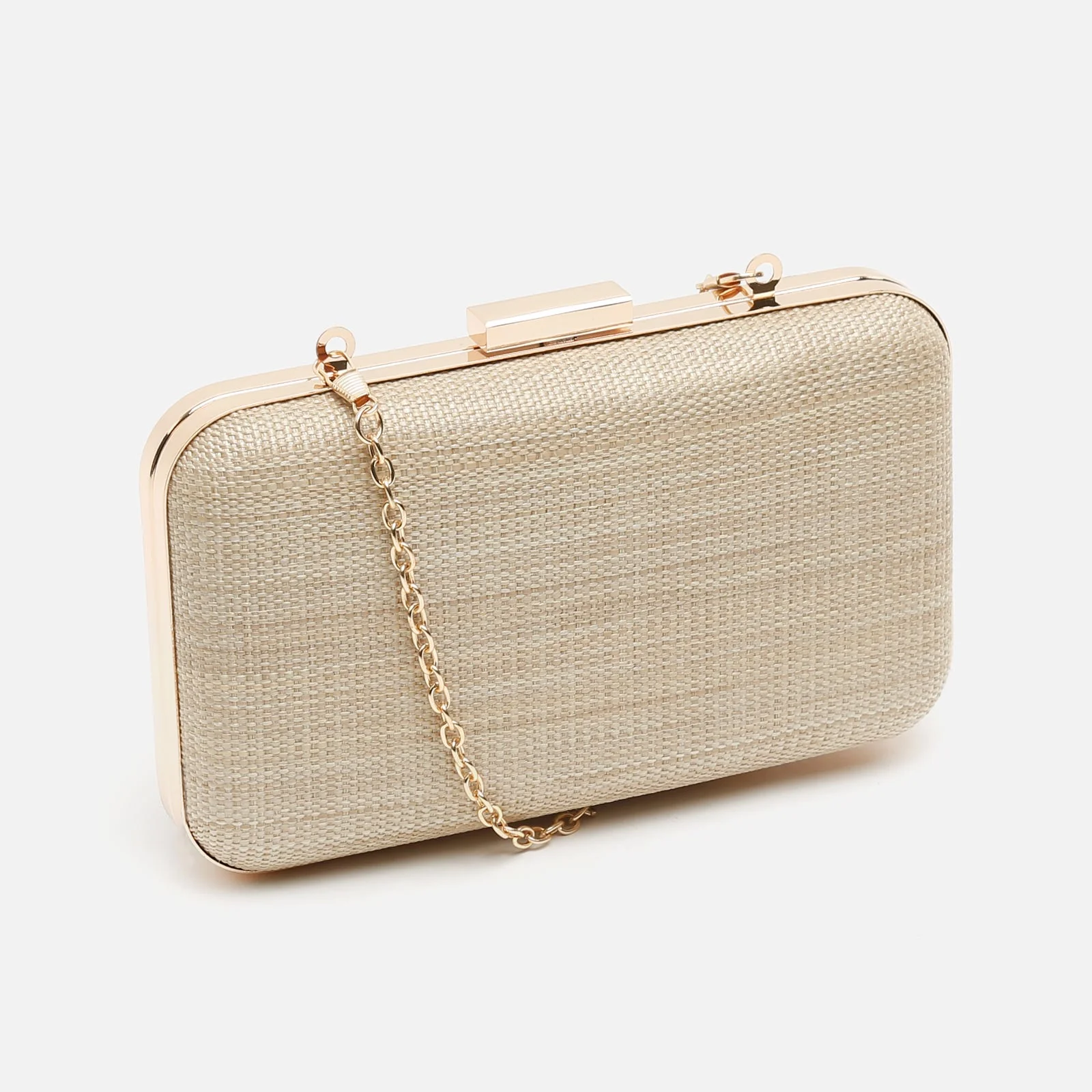 Gra bolso de fiesta efecto rafia con correa - Image 2