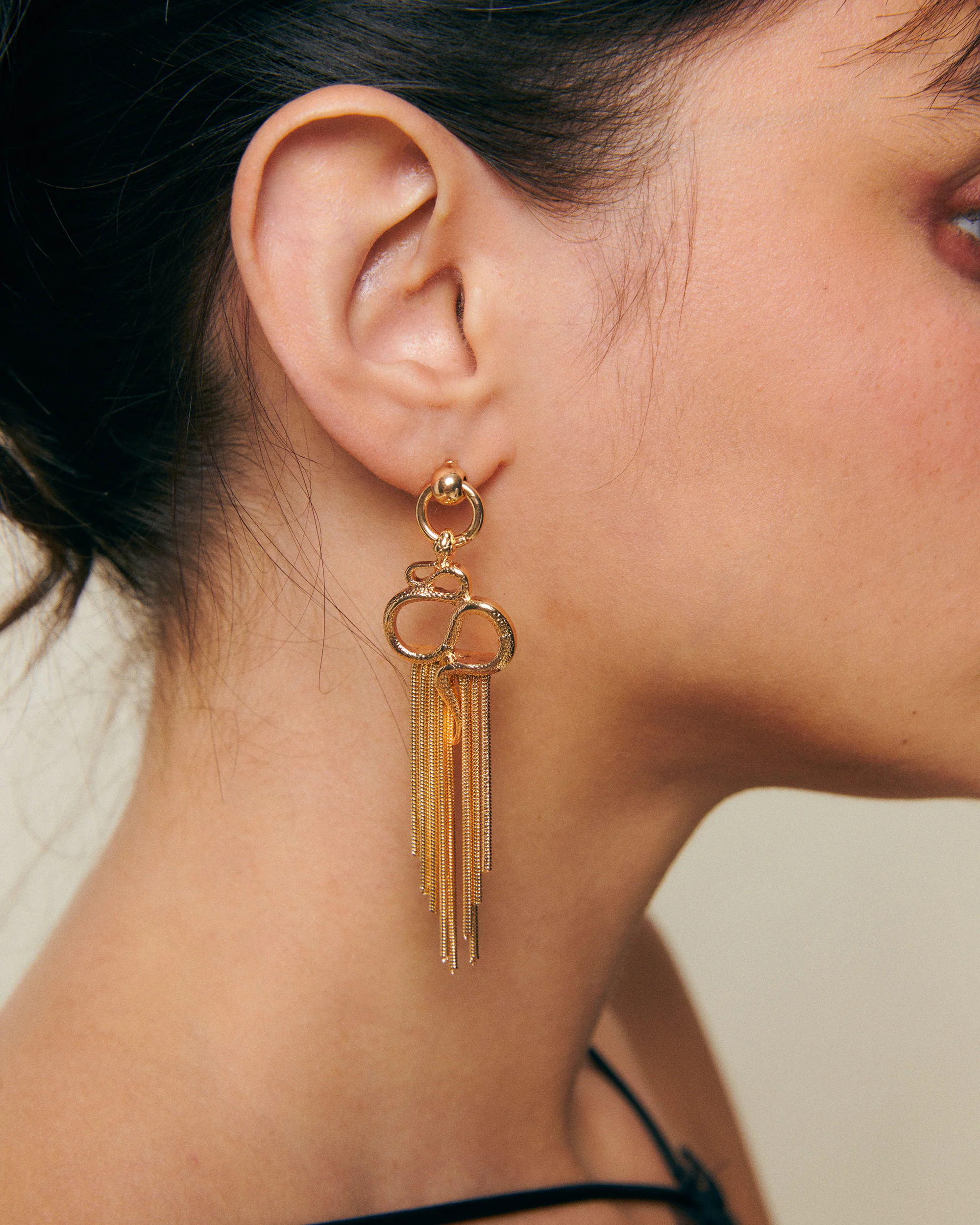 Jun pendientes largos serpiente - Image 3
