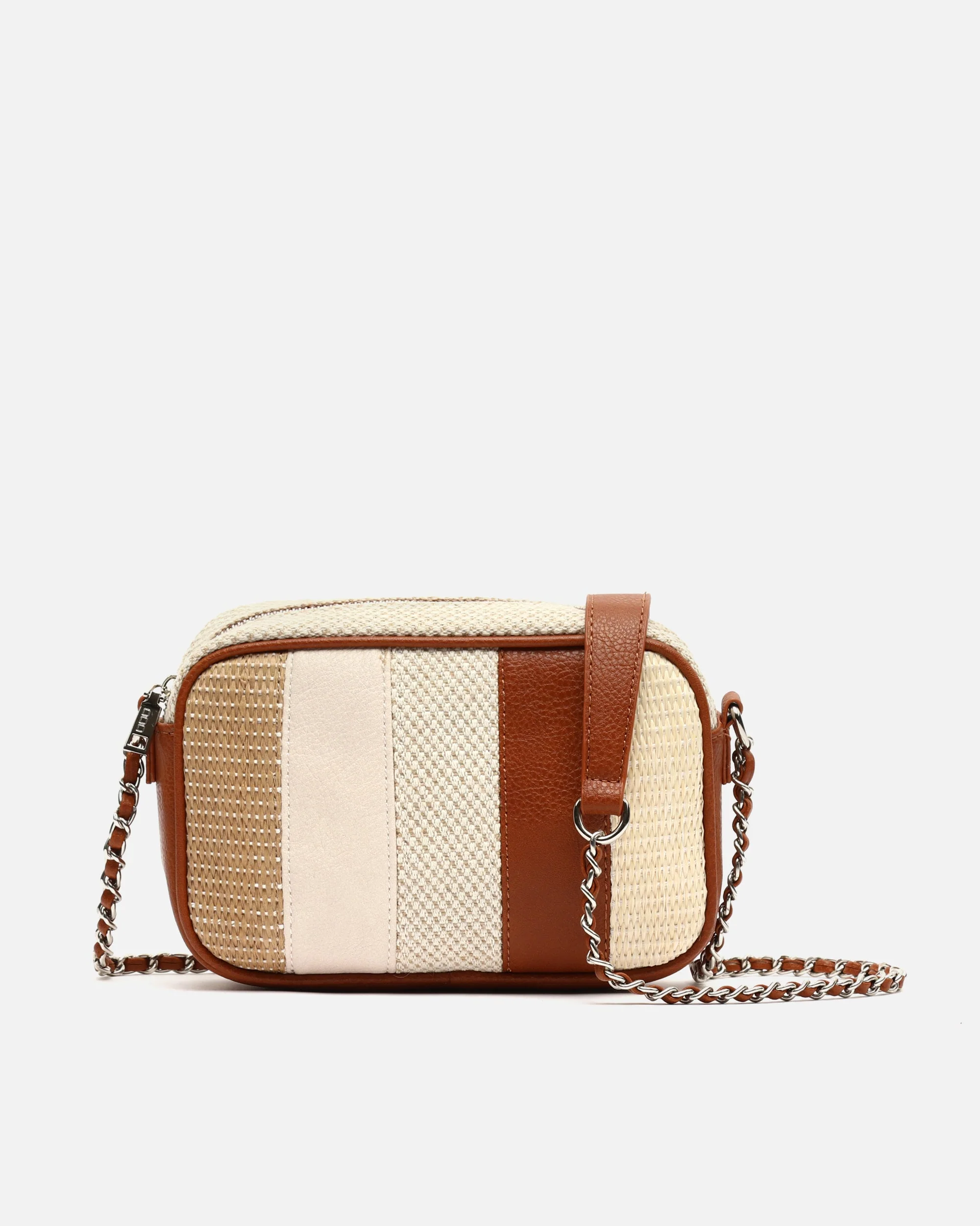 Larenito bolso bandolera pequeño efecto rafia ED.
