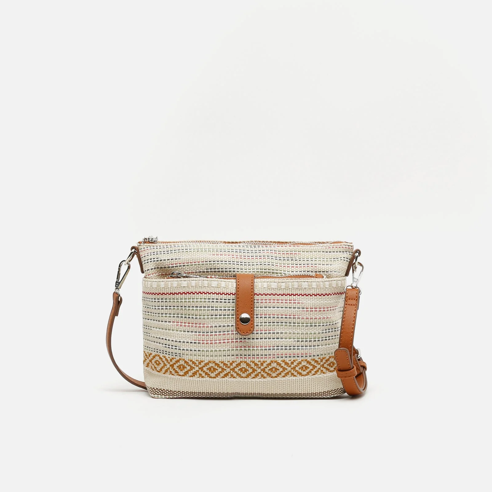 Micu bolso bandolera con estampado jacquard y neceser pequeño