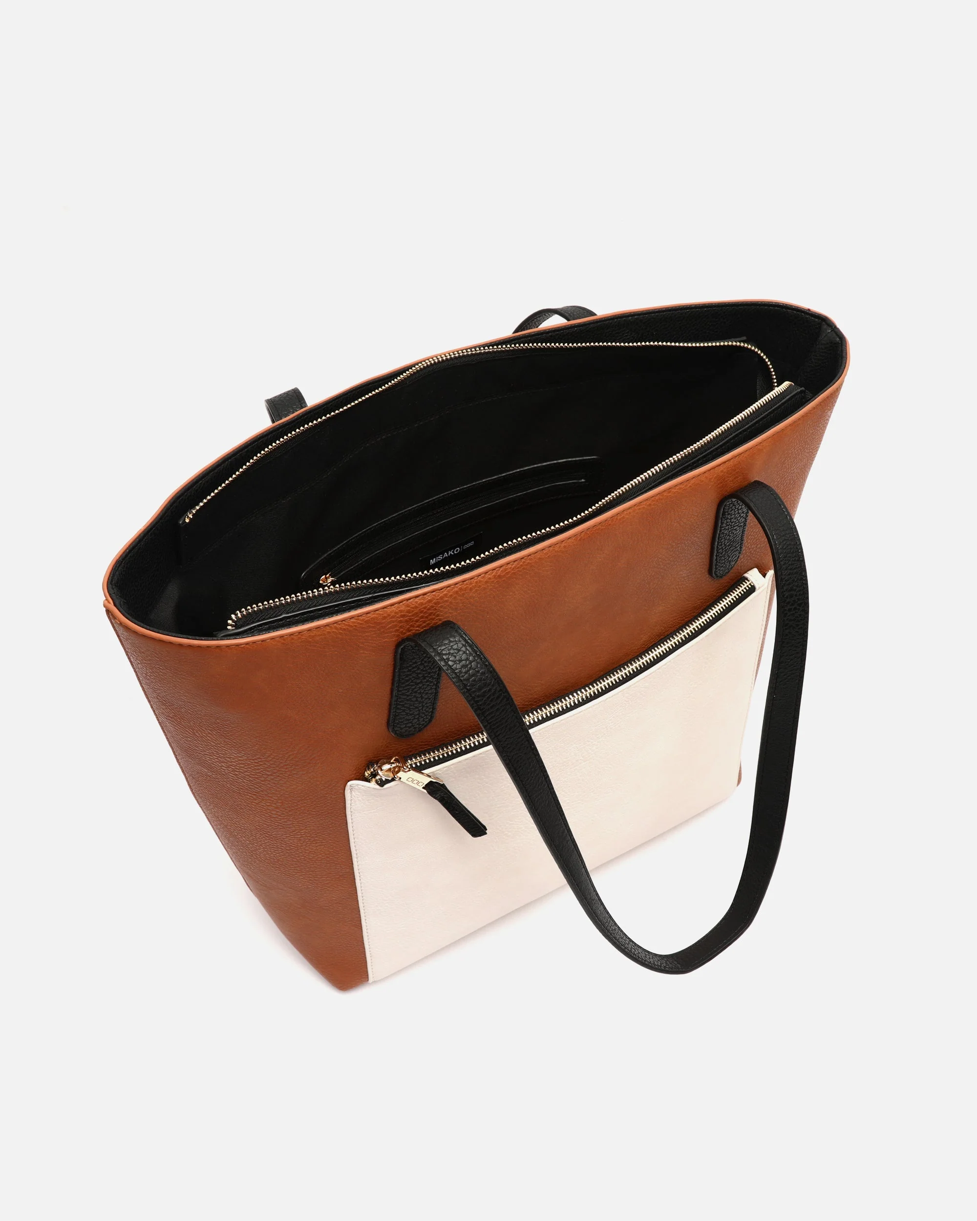 Minervina bolso shopper grande tricolor con colgante - Image 5