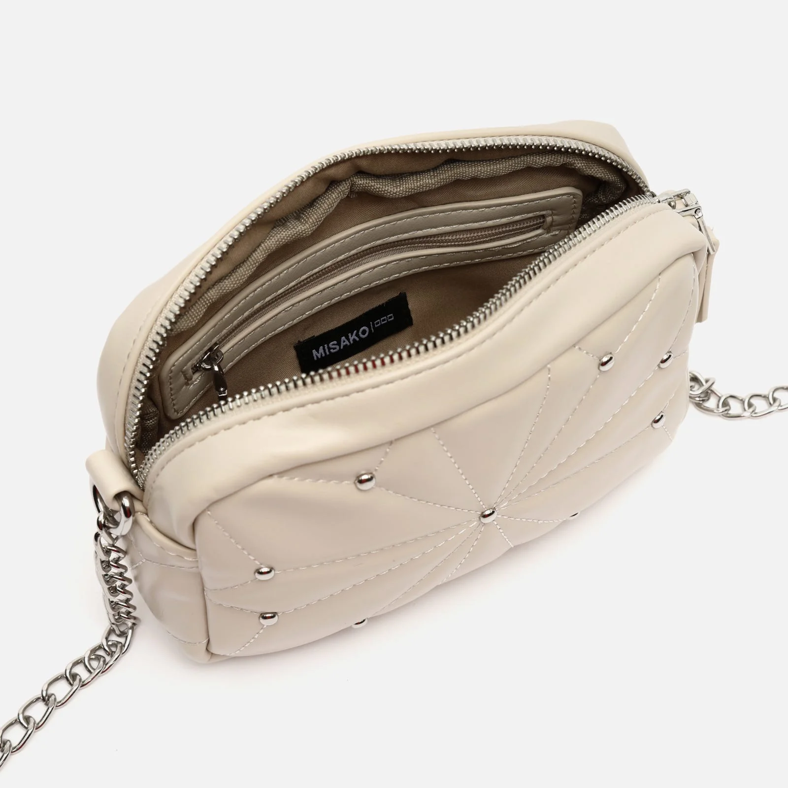 Naida bolso bandolera pequeño acolchado con detalles metálicos ED. - Image 10