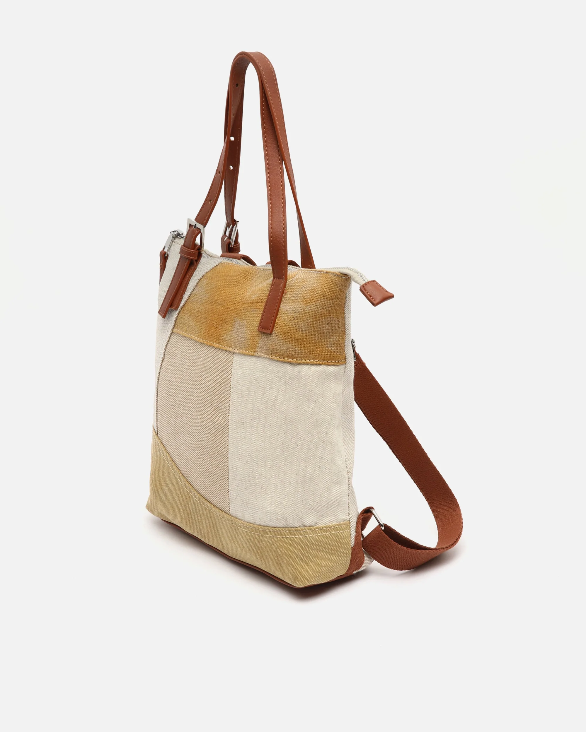 Narcisa mochila antirrobo con asas para el hombro y estampado patchwork efecto desgastado ED. - Image 7