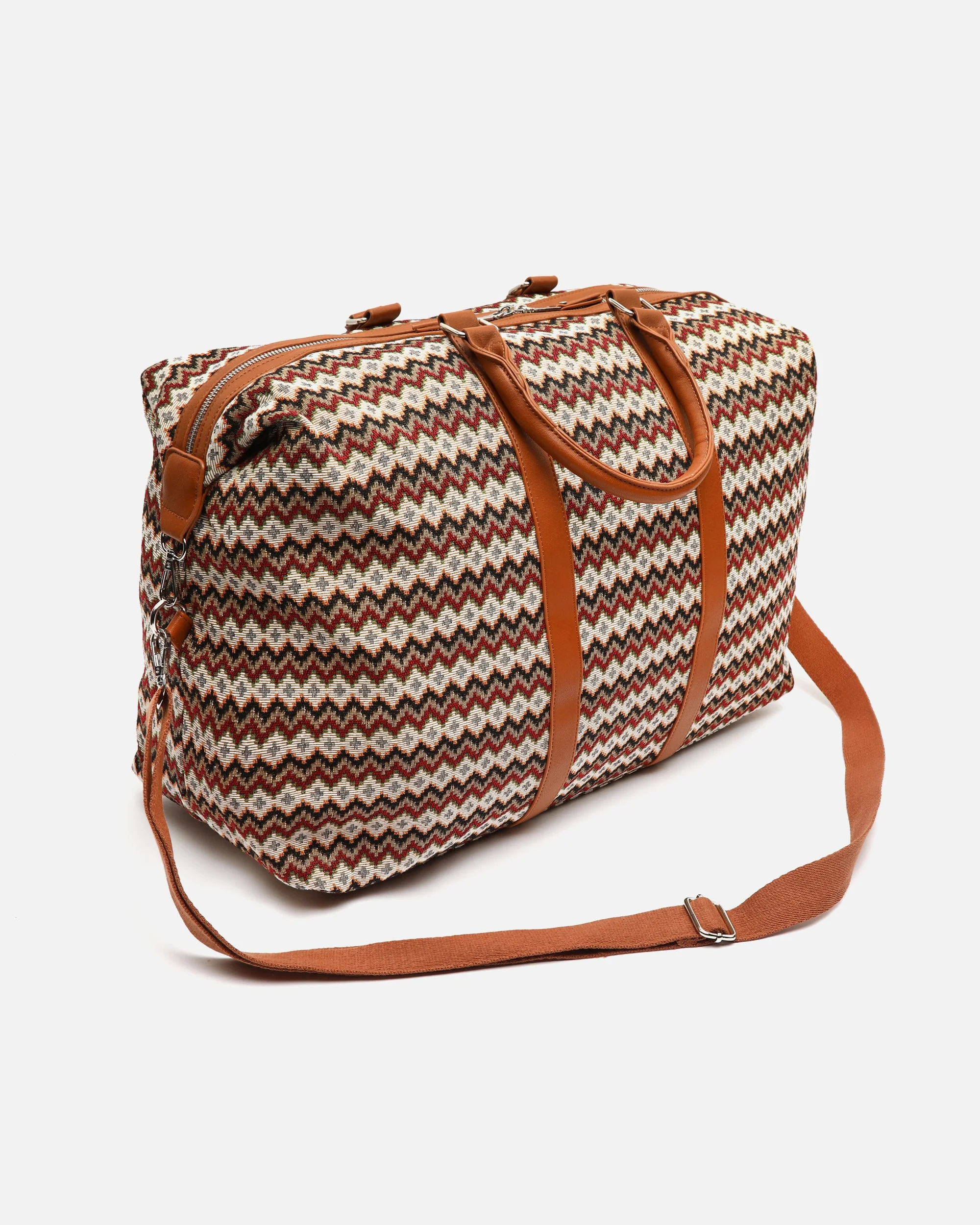 Penji bolsa fin de semana con estampado jacquard y asa bandolera extraíble - Image 3