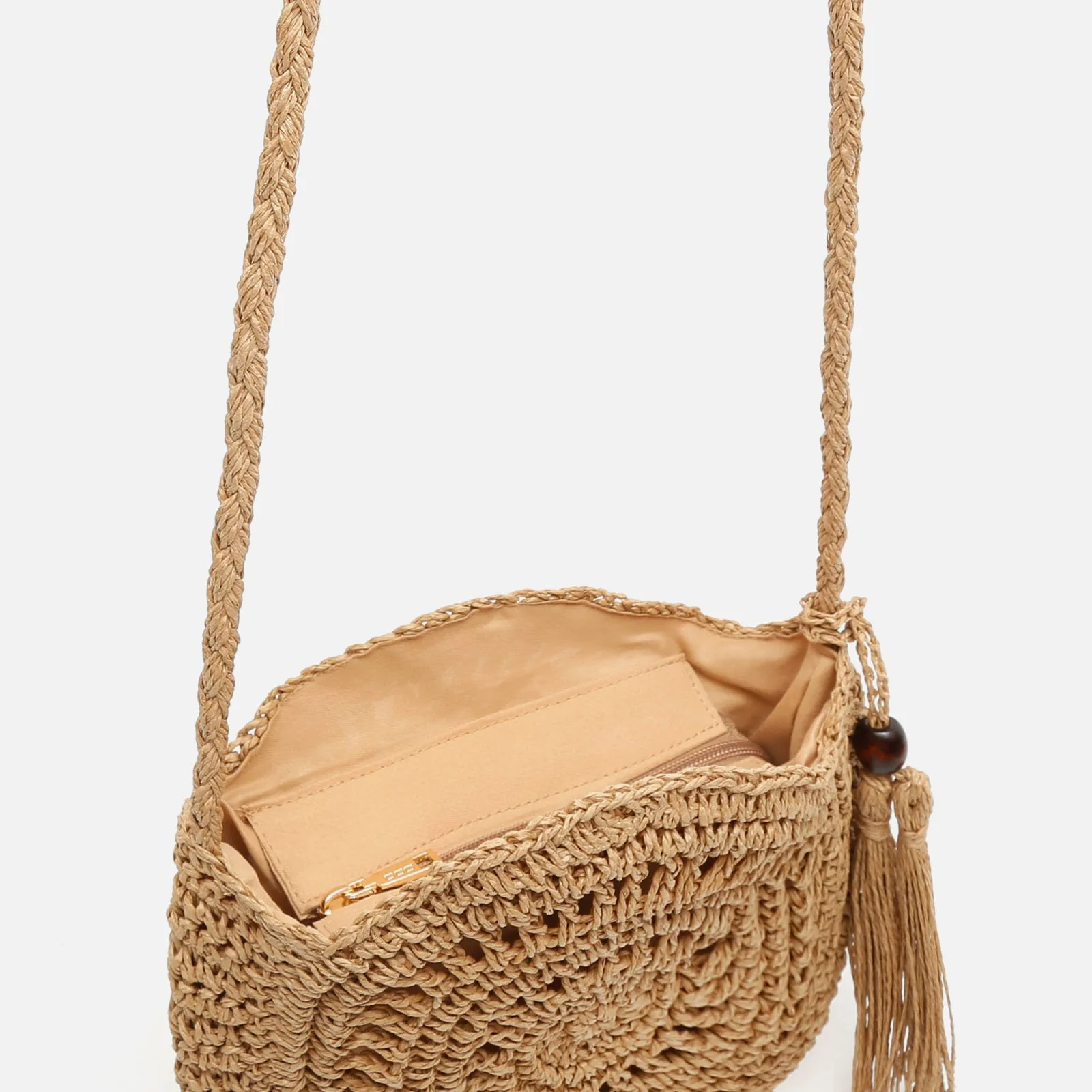 Roundy bolso bandolera redondo efecto rafia ED. - Image 4