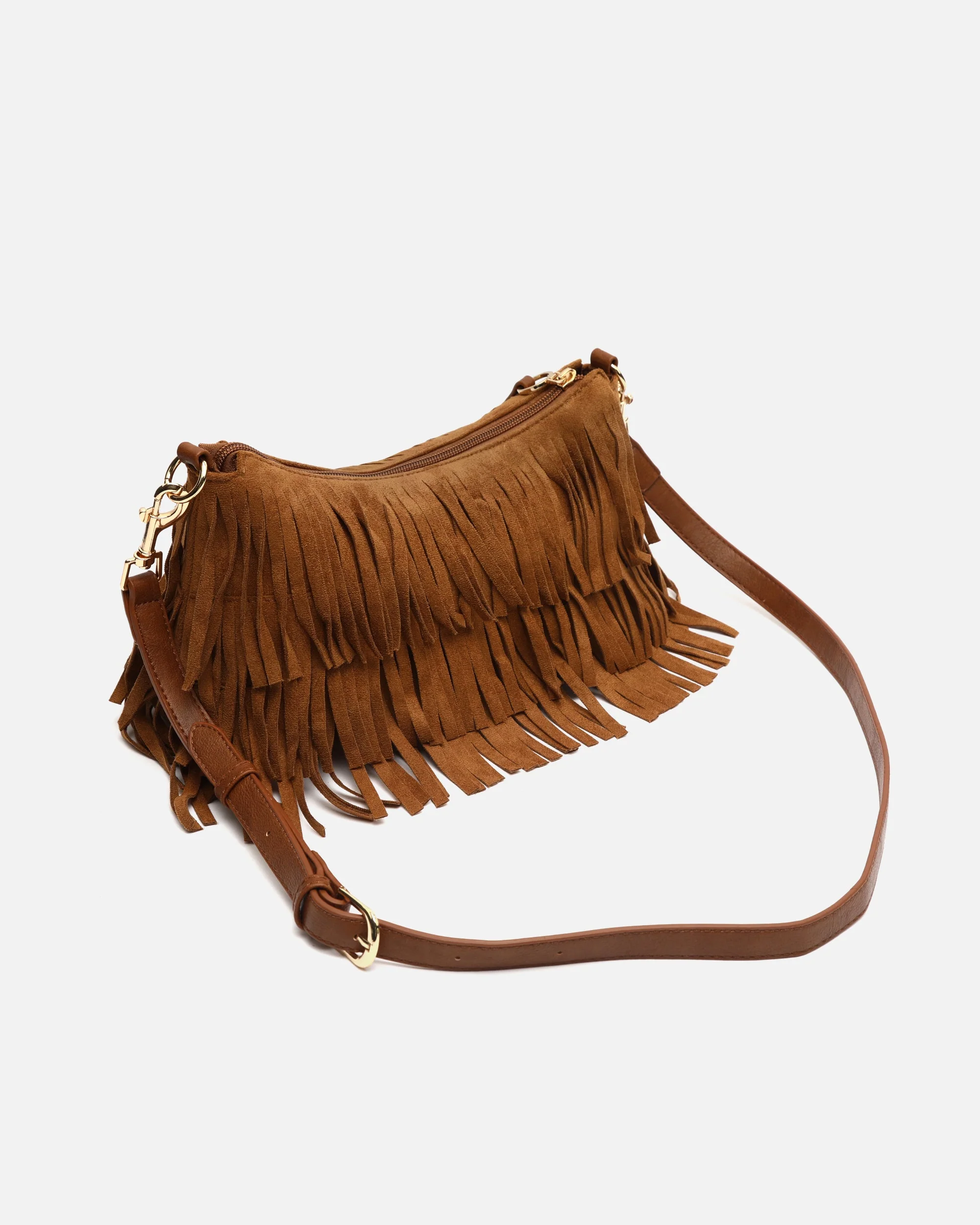 Taseli bolso bandolera pequeño efecto ante con flecos - Image 11