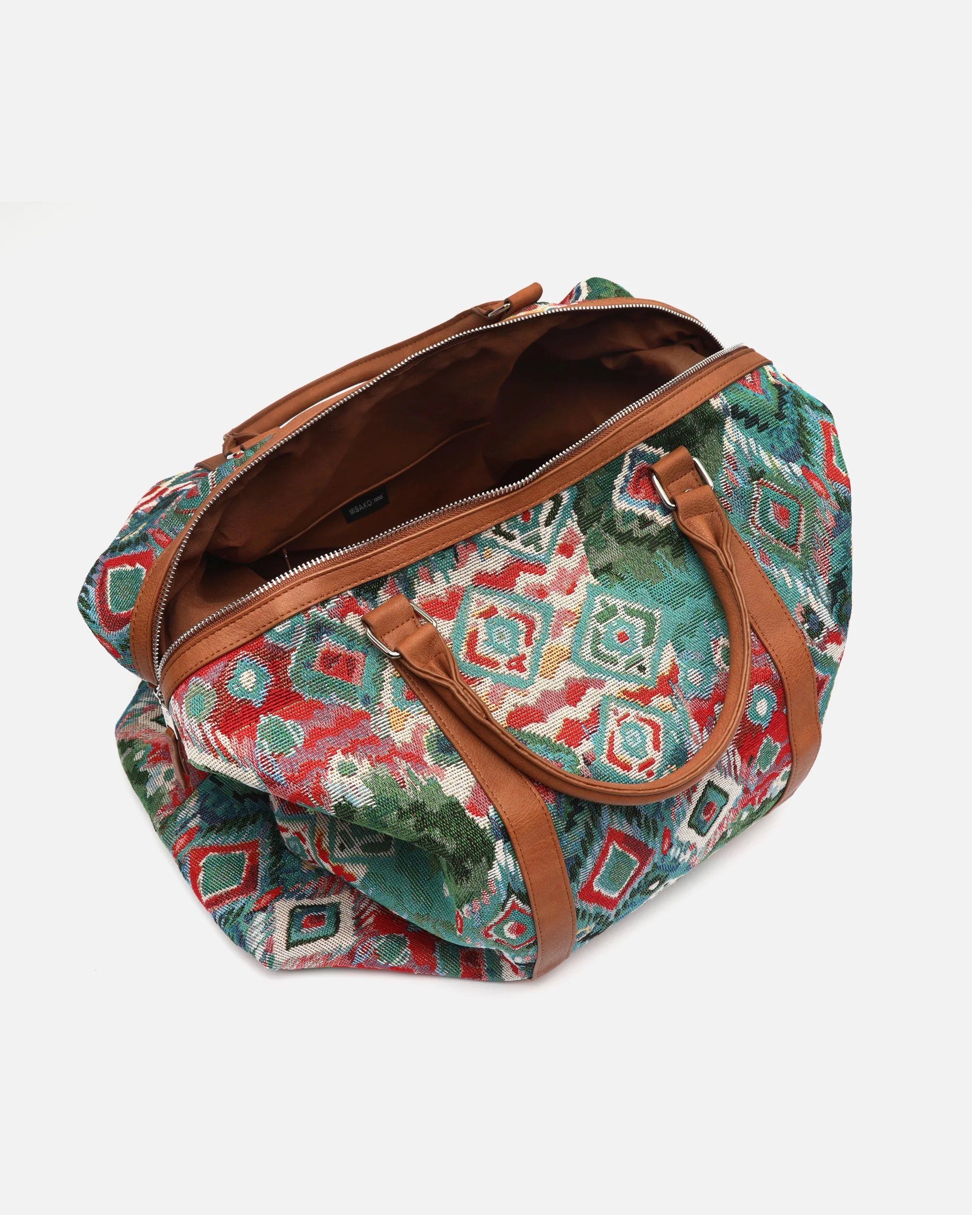 Zaria bolsa fin de semana con estampado jacquard y asa bandolera extraíble - Image 5